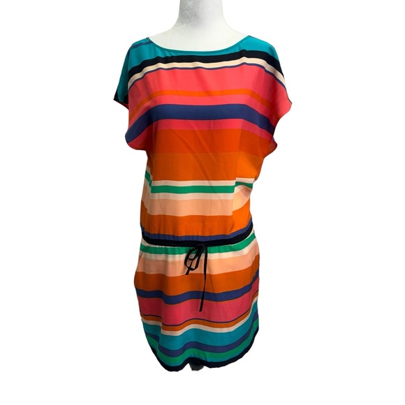 Twelfth Street By Cynthia Vincent 100% Silk Multi Colour Shift Dress Size S - Picture 7 of 11